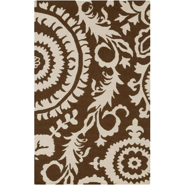 Mark&Day Wool Area Rugs, 2x3 Kaathoven Traditional Dark Brown Ivory Area Rug (2' x 3')