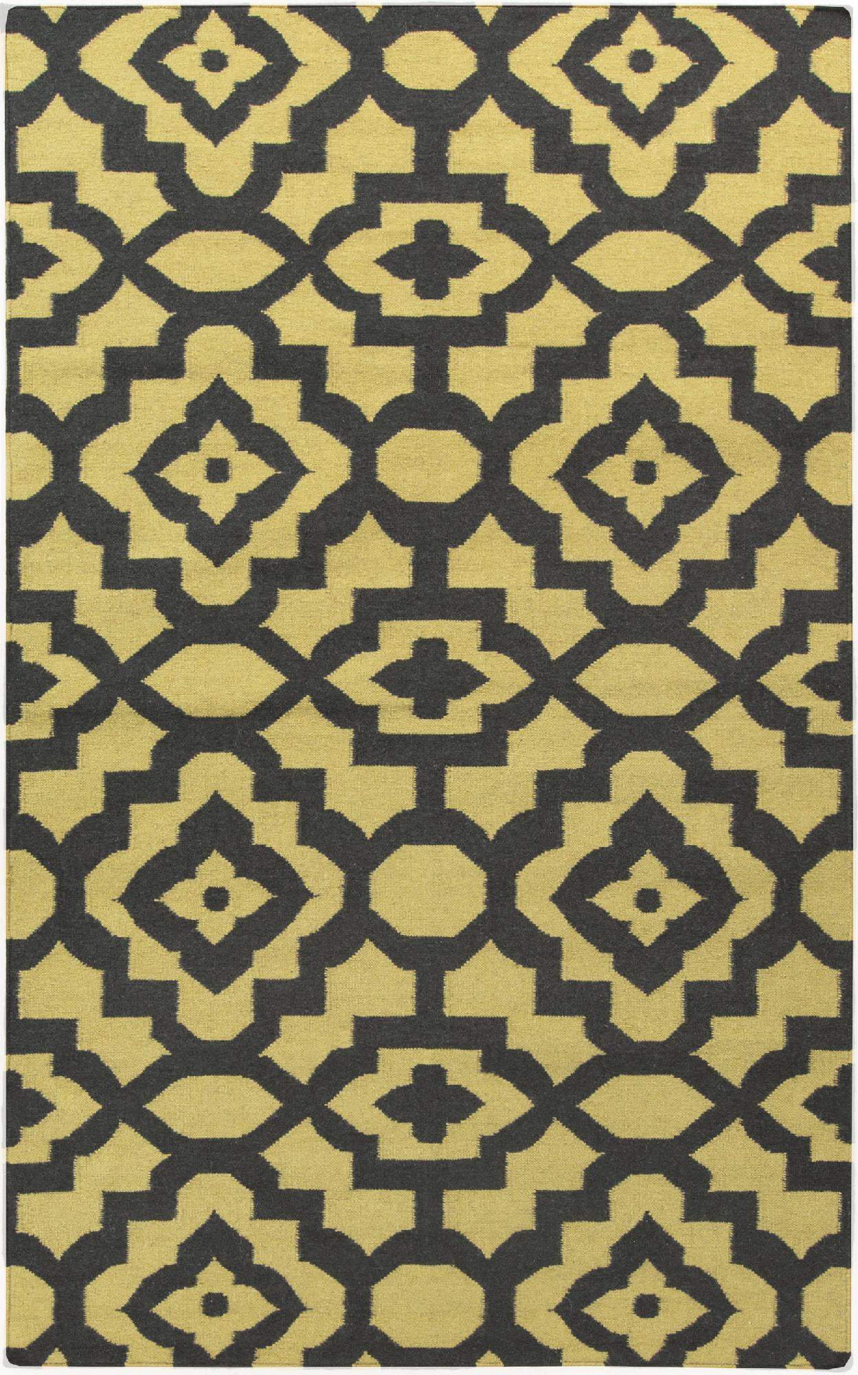 Manteca Gold and Black Geometric Wool 2' x 3' Area Rug