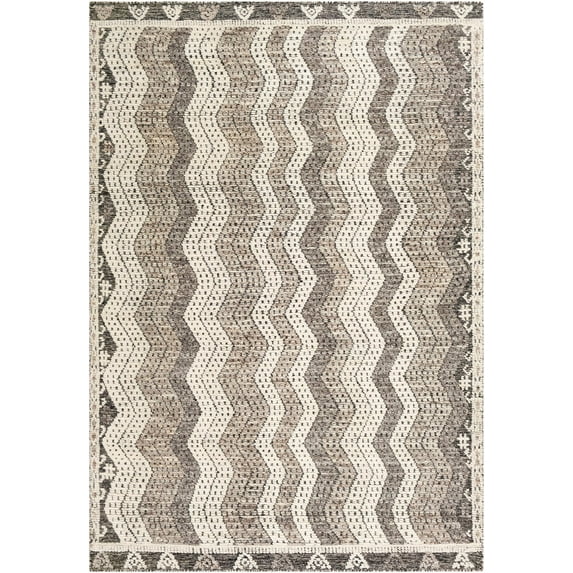 Mark&Day Wool Rugs, 2x3 Salcombe Global Ivory Area Rug, Grey Cream Carpet for Living Room, Bedroom or Kitchen (2' x 3')