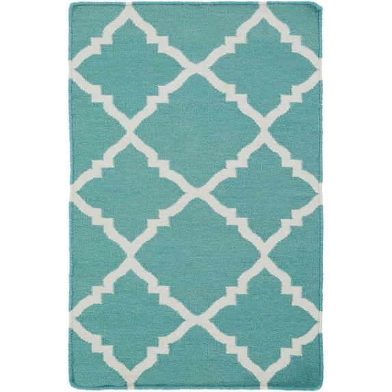 Mark&Day Wool Rugs, 2x3 Selwerd Modern Aqua Area Rug, Blue Green Carpet for Living Room, Bedroom or Kitchen (2' x 3')