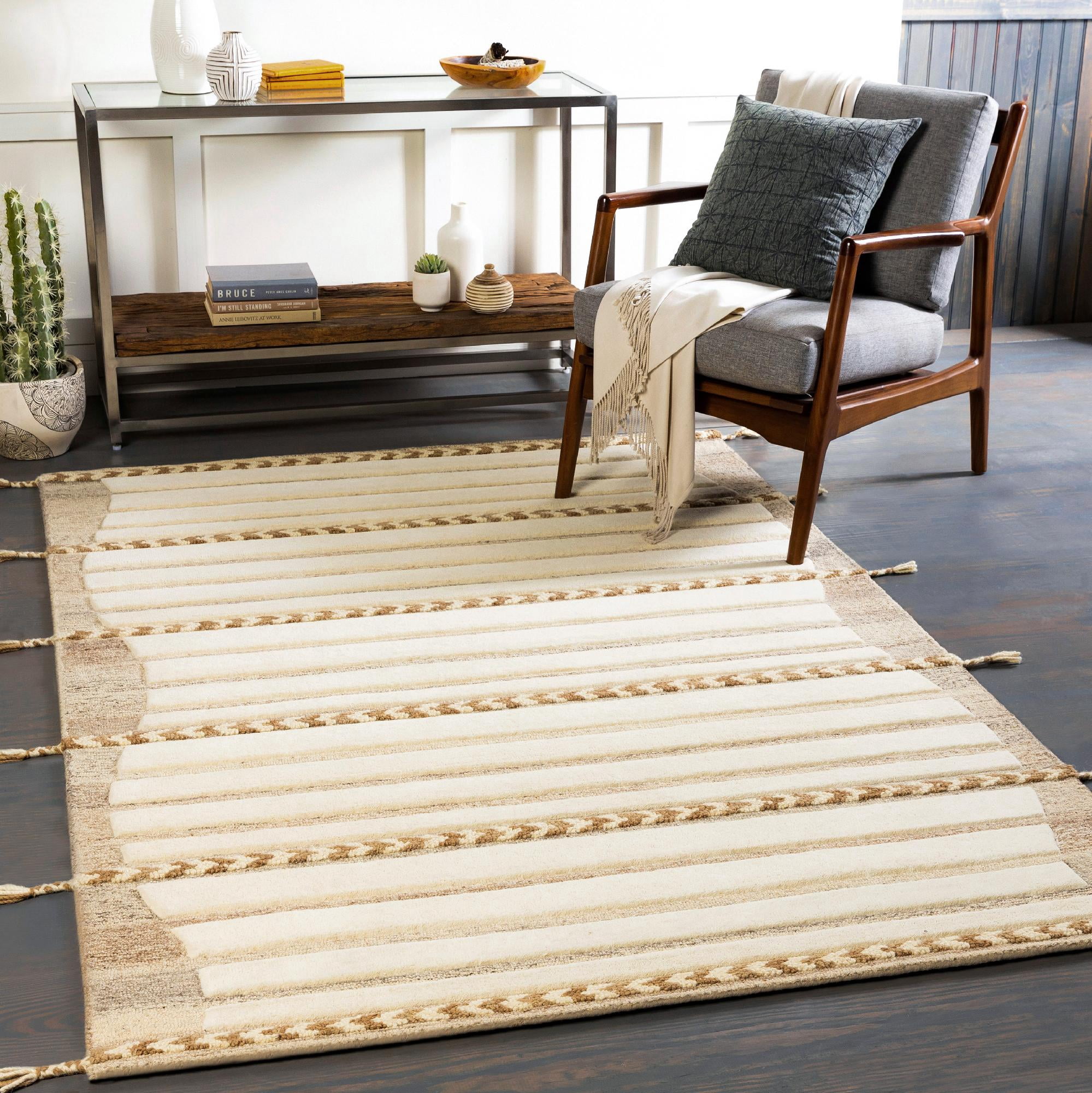 Mark&Day Wool Rugs, 2x3 South Elgin Global Camel Area Rug, Brown Beige ...