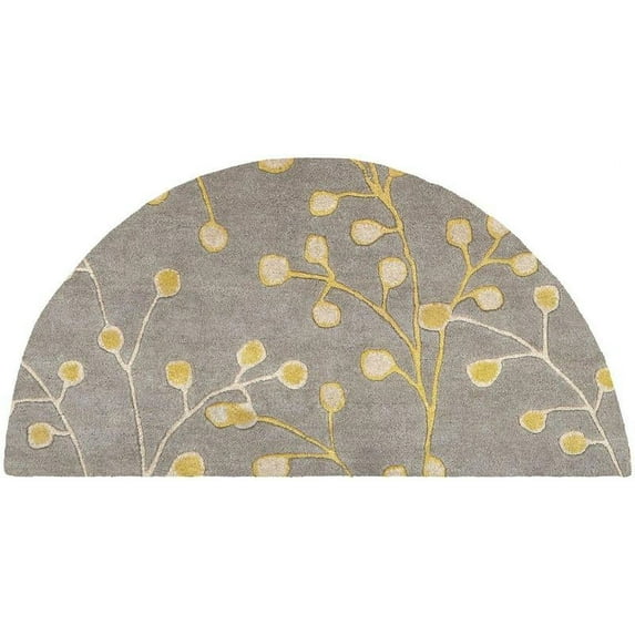 Mark&Day Wool Rugs, 2x4 Le Havre Cottage Mustard Hearth Area Rug, Yellow Carpet for Fireplace, Entryway, Bedroom or Living Room (2' x 4' Hearth)