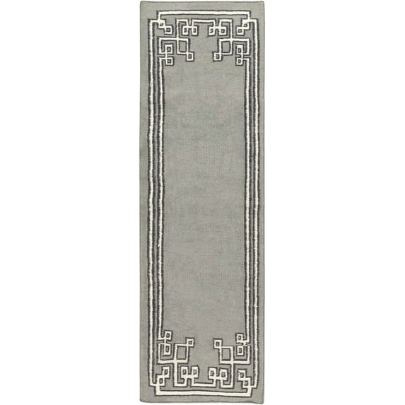 Mark&Day Wool Area Rugs, 2x8 Adrian Modern Light Gray Runner Area Rug (2'6" x 8')