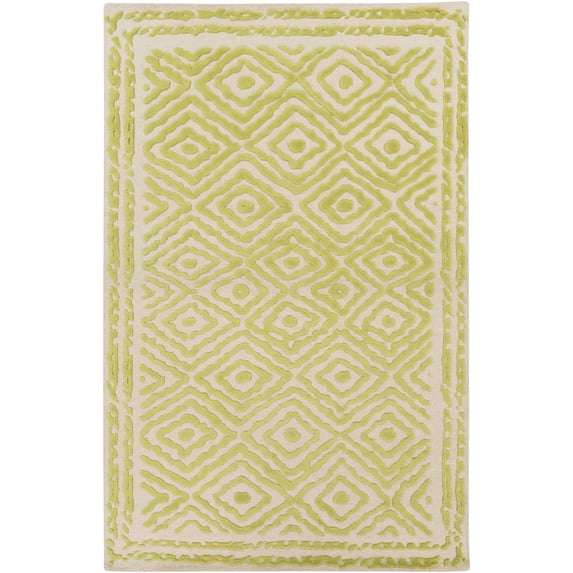 Mark&Day Wool Rugs, 2x8 Ashland Modern Lime/Beige Runner Area Rug, Green Beige Carpet for Hallway, Kitchen, Bedroom or Living Room (2'6" x 8' Runner)