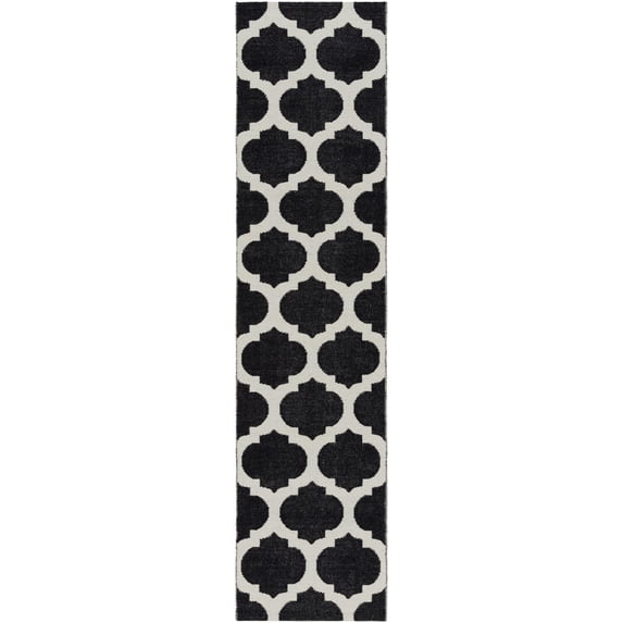 Mark&Day Wool Rugs, 2x8 Auburndale Modern Black/Light Gray Runner Area Rug, Black Grey Carpet for Hallway, Kitchen, Bedroom or Living Room (2' x 8' Runner)