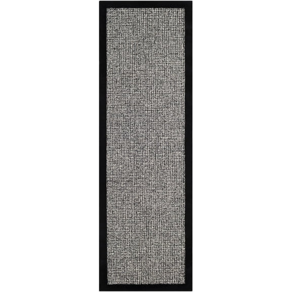 Mark&Day Wool Rugs, 2x8 Earby Modern Black Runner Area Rug, Black Grey Carpet for Hallway, Kitchen, Bedroom or Living Room (2'6" x 8' Runner)