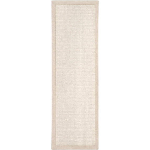 Mark&Day Wool Rugs, 2x8 Earby Modern Light Gray Runner Area Rug, Light Gray Cream Carpet for Hallway, Kitchen, Bedroom or Living Room (2'6" x 8' Runner)