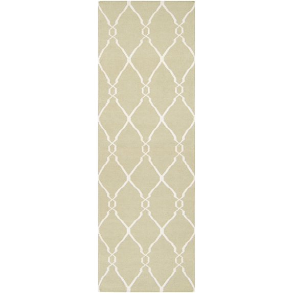 Mark&Day Wool Rugs, 2x8 Hendon Modern Beige Runner Area Rug, Green Beige Carpet for Hallway, Kitchen, Bedroom or Living Room (2'6" x 8' Runner)