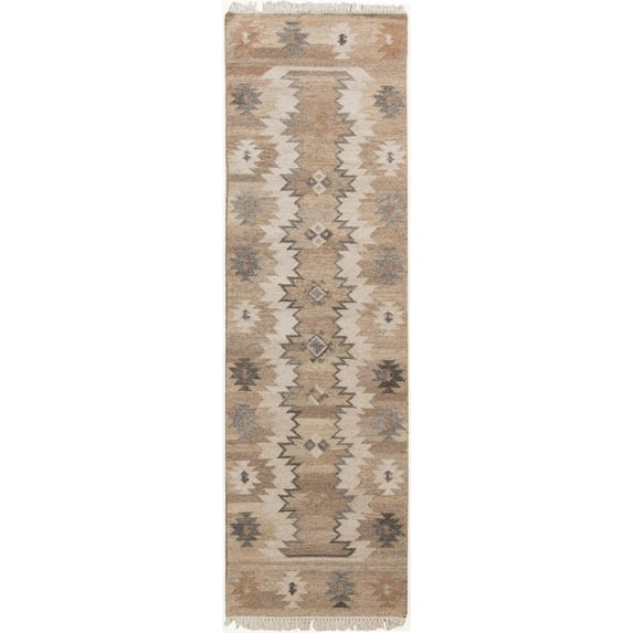 Mark&Day Wool Rugs, 2x8 Hughes Rustic Beige/Camel Runner Area Rug, Beige Brown Green Carpet for Hallway, Kitchen, Bedroom or Living Room (2'6" x 8' Runner)