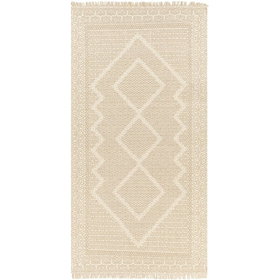 Mark&Day Wool Rugs, 2x8 Nishnabotny Cottage Medium Beige Runner Area Rug, Beige Carpet for Hallway, Kitchen, Bedroom or Living Room (2'6" x 8' Runner)