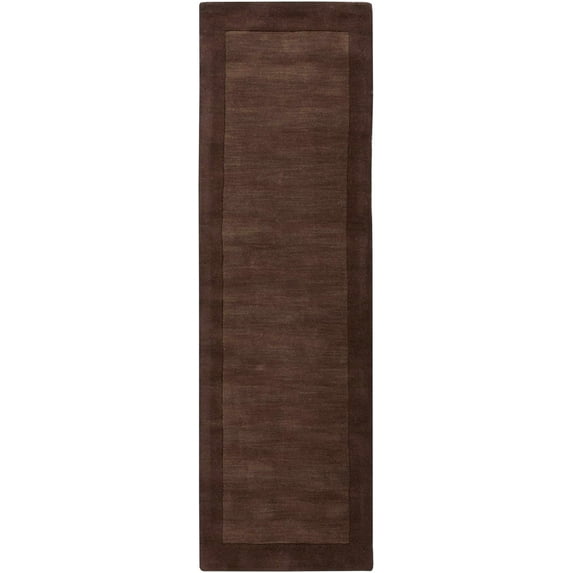 Mark&Day Wool Rugs, 2x8 Reims Modern Dark Brown Runner Area Rug, Brown Carpet for Hallway, Kitchen, Bedroom or Living Room (2'6" x 8' Runner)
