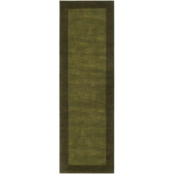 Mark&Day Wool Rugs, 2x8 Reims Modern Olive Runner Area Rug, Olive Green Carpet for Hallway, Kitchen, Bedroom or Living Room (2'6" x 8' Runner)