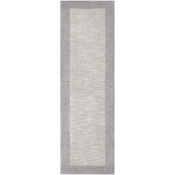 Mark&Day Wool Rugs, 2x8 Reims Modern Taupe Runner Area Rug, Blue Grey Carpet for Hallway, Kitchen, Bedroom or Living Room (2'6" x 8' Runner)