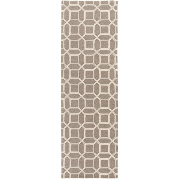 Mark&Day Wool Rugs, 2x8 Suttum Modern Khaki Runner Area Rug, Brown Green Beige Carpet for Hallway, Kitchen, Bedroom or Living Room (2'6" x 8' Runner)