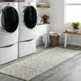 thumbnail image 1 of Mark&Day Wool Rugs, 2x8 Veneburen Global Charcoal Runner Area Rug, Grey White Carpet for Hallway, Kitchen, Bedroom or Living Room (2'6" x 8' Runner), 1 of 4