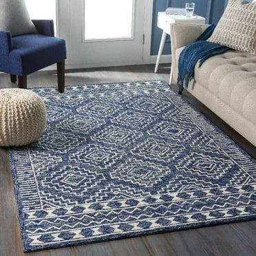 Mark&Day Wool Area Rugs, 2x8 Vledder Global Dark Blue Runner Area Rug (2'6" x 8')