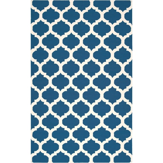 Mark&Day Wool Rugs, 4x6 Wigton Cottage Navy Area Rug, Blue Green Carpet for Living Room, Bedroom or Kitchen (3'6" x 5'6")