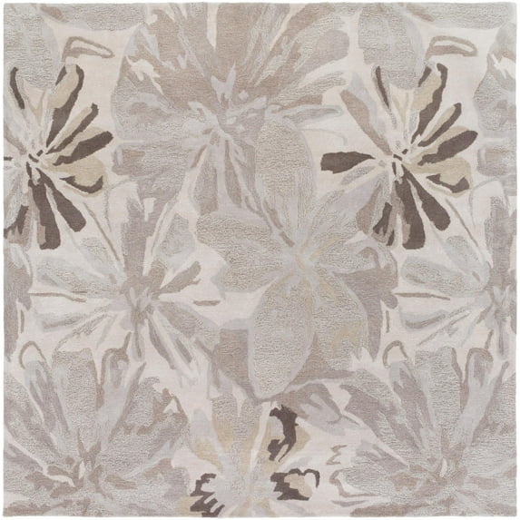 Mark&Day Wool Rugs, 4x4 Toulon Cottage Camel Square Area Rug, Beige Cream Carpet for Living Room, Bedroom or Kitchen (4' Square)