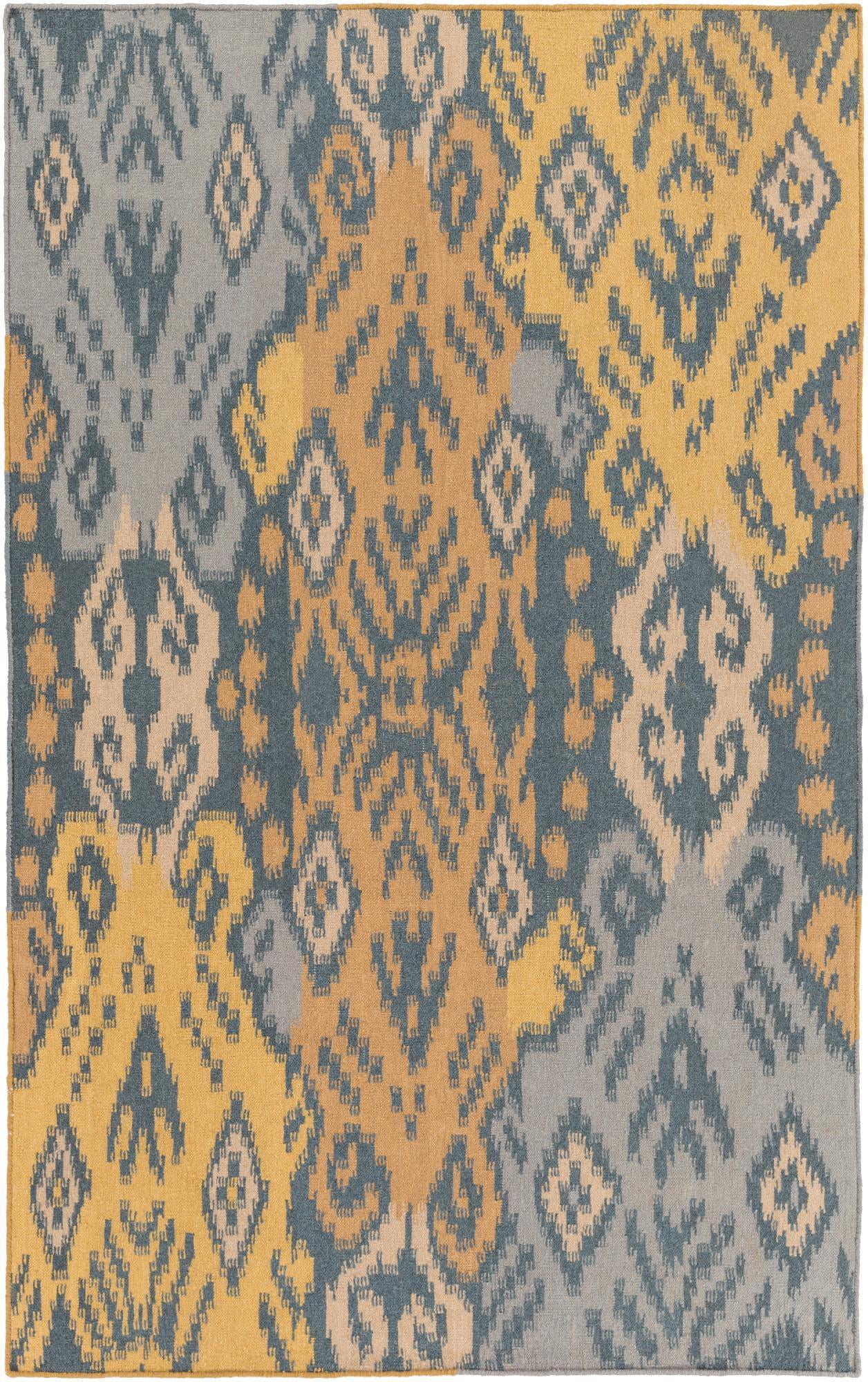 Mark&Day Wool Rugs, 4x6 Banner Global Teal/Gold Area Rug, Green Brown ...