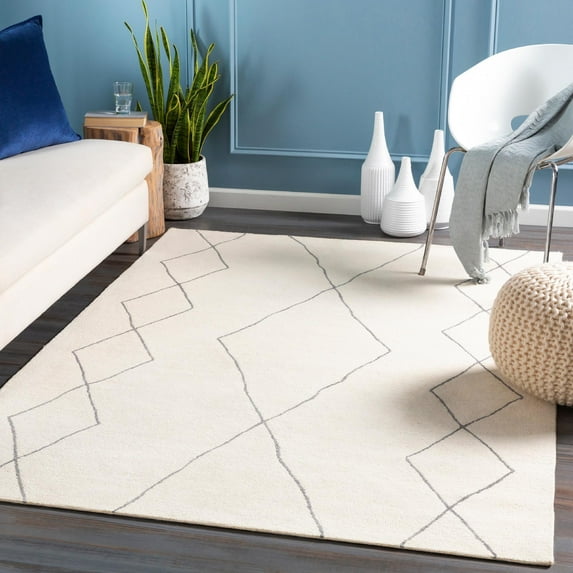 Mark&Day Wool Area Rugs, 4x6 Jarrow Global Cream Area Rug (4' x 6')