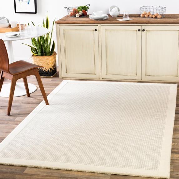 Mark&Day Wool Rugs, 5x7 Earby Modern Cream Area Rug, Cream Carpet for Living Room, Bedroom or Kitchen (5' x 7'6")
