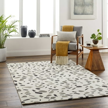 Mark&Day Wool Area Rugs, 5x7 Ida Modern Cream Area Rug (5' x 7'6")