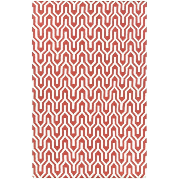 Mark&Day Wool Rugs, 5x8 Eagle Modern Strawberry Red Area Rug, Red Ivory Carpet for Living Room, Bedroom or Kitchen (5' x 8')