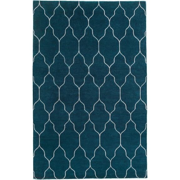 Mark&Day Wool Rugs, 5x8 Flagstaff Modern Teal Area Rug, Green Beige Carpet for Living Room, Bedroom or Kitchen (5' x 8')