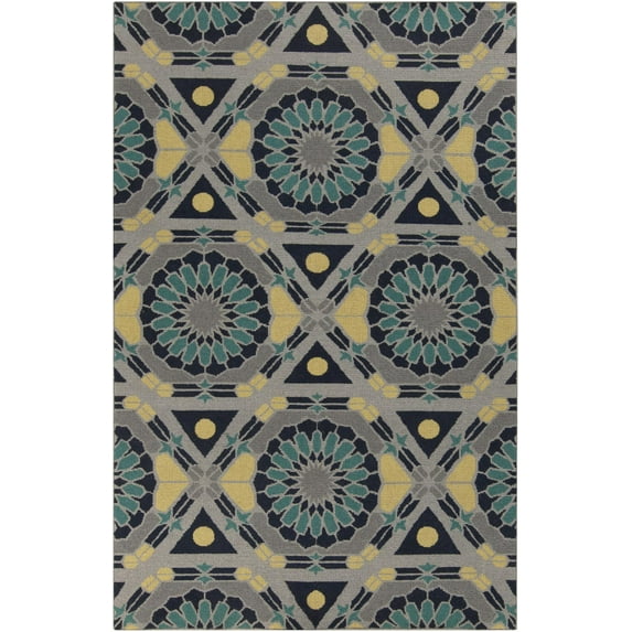 Mark&Day Wool Rugs, 5x8 Ignacio Modern Gray/Green/Yellow Area Rug, Grey Green Beige Carpet for Living Room, Bedroom or Kitchen (5' x 8')