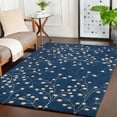 thumbnail image 1 of Mark&Day Wool Rugs, 5x8 Le Havre Cottage Navy Area Rug, Blue Cream Carpet for Living Room, Bedroom or Kitchen (5' x 8'), 1 of 9