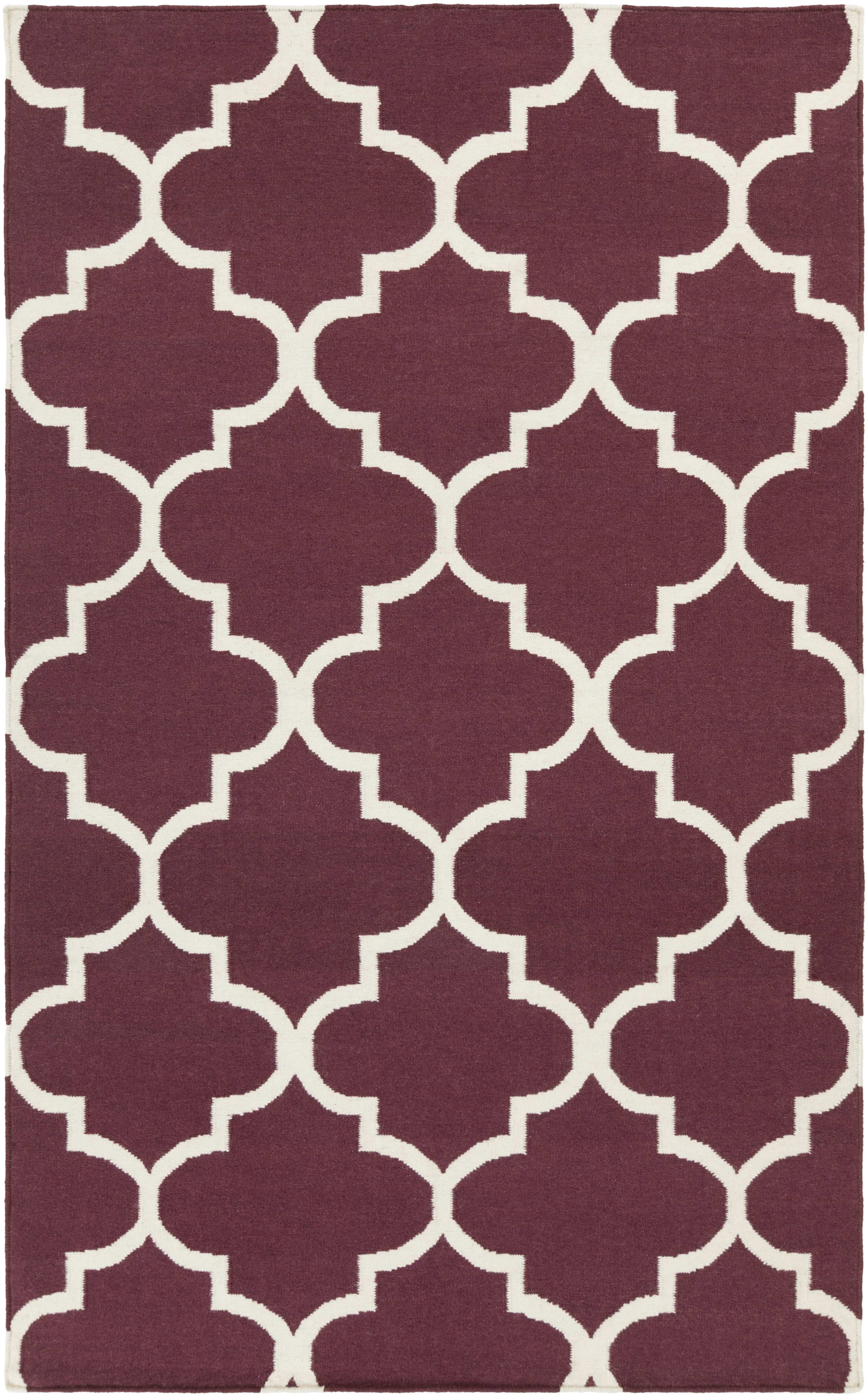 Mark&Day Wool Area Rugs, 5x8 Woord Modern Burgundy Area Rug (5' x 8