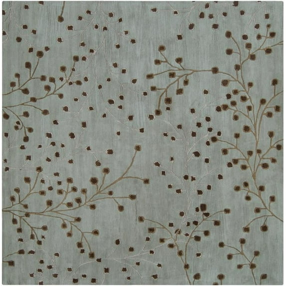 Mark&Day Wool Rugs, 6x6 Le Havre Cottage Sage Square Area Rug, Yellow Grey Carpet for Living Room, Bedroom or Kitchen (6' Square)