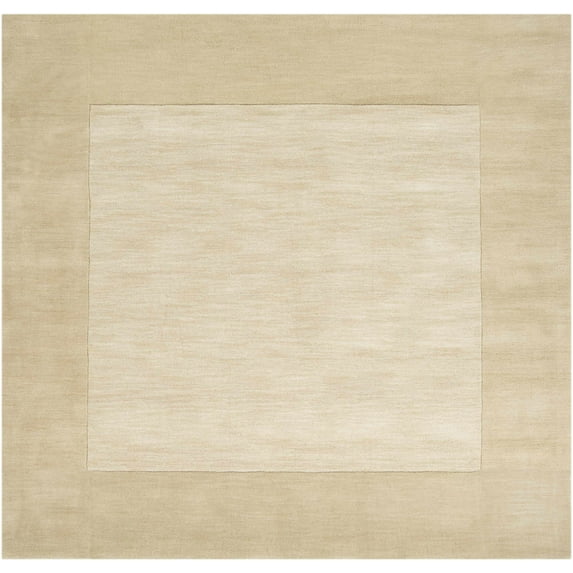 Mark&Day Wool Rugs, 6x6 Reims Modern Khaki Square Area Rug, Cream White Carpet for Living Room, Bedroom or Kitchen (6' Square)