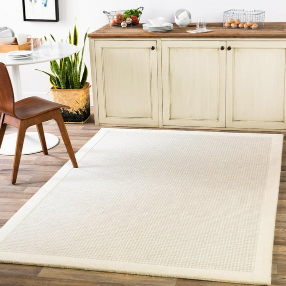 Mark&Day Wool Rugs, 6x9 Earby Modern Cream Area Rug, Cream Carpet for Living Room, Bedroom or Kitchen (6' x 9')