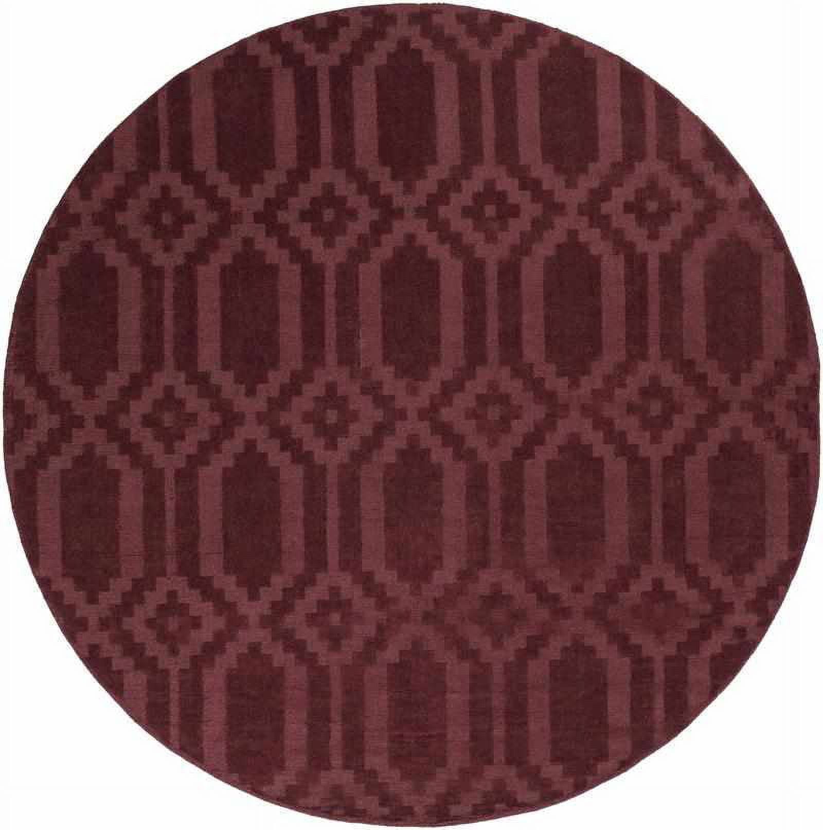 Mark&Day Wool Area Rugs, 8ft Round Audric Modern Burgundy Area Rug (7'9