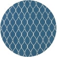 thumbnail image 1 of Mark&Day Wool Rugs, 8ft Round Hendon Modern Blue/Ivory Area Rug, Blue Beige Carpet for Living Room, Bedroom or Kitchen (8' Round), 1 of 4