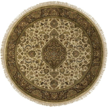 Mark&Day Wool Area Rugs, 8ft Round Walden Traditional Brown Tan Area Rug (8' Round)