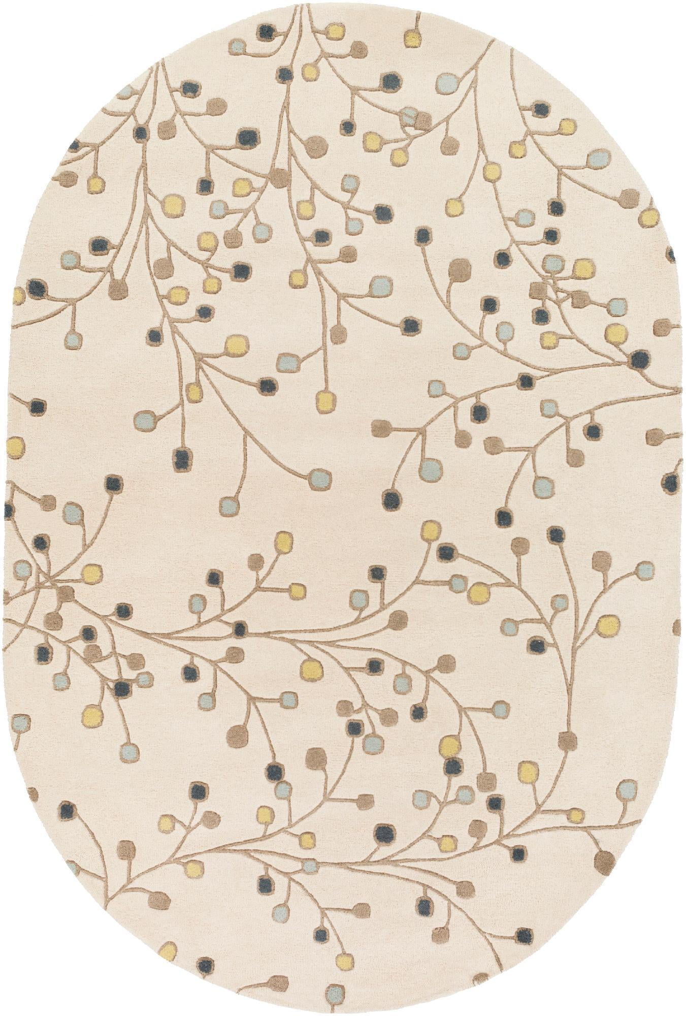 Simple Rug Oval Mark&Day Wool Rugs, 8x10 Le Havre Cottage Khaki Oval Area Rug, Cream ...