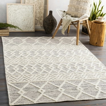 Mark&Day Wool Area Rugs, 8x10 Veneburen Global Charcoal Area Rug (8' x 10')
