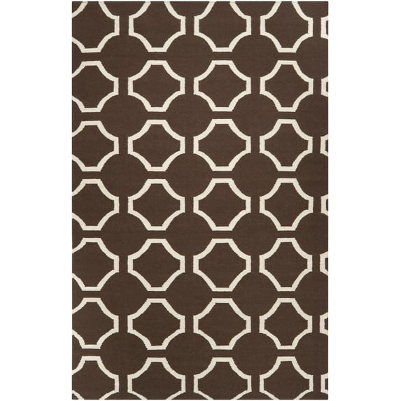 Mark&Day Wool Rugs, 8x11 Dunwoody Modern Chocolate Area Rug, Brown Beige Carpet for Living Room, Bedroom or Kitchen (8' x 11')