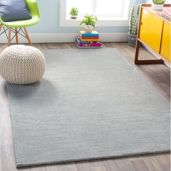 Mark&Day Wool Rugs, 8x8 Rennes Modern Medium Gray Square Area Rug, Grey Carpet for Living Room, Bedroom or Kitchen (8' Square)