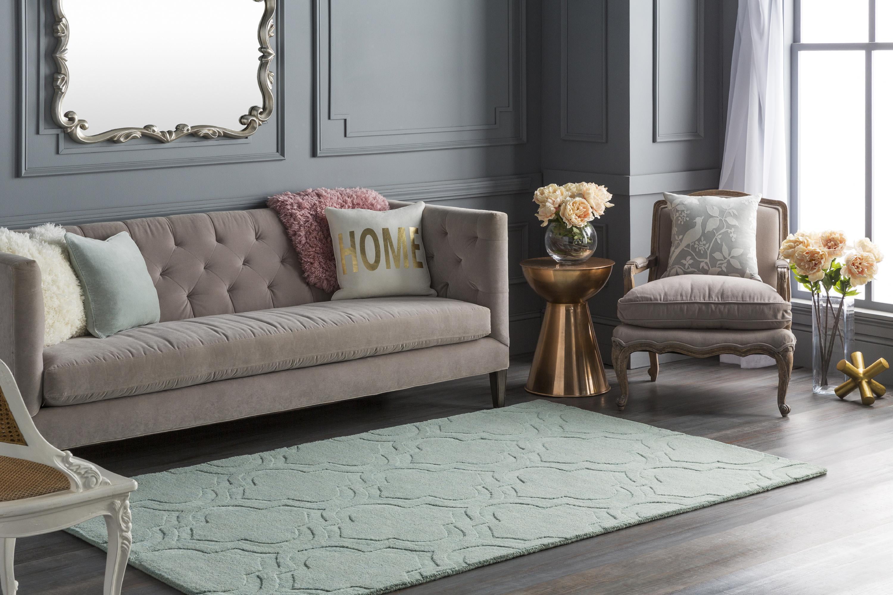 Mark&Day Wool Rugs, 9x12 Bergerac Modern Mint Area Rug, Green Carpet ...