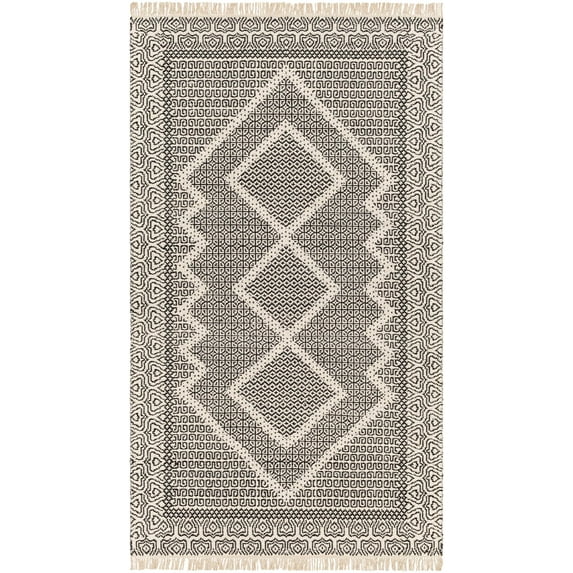 Mark&Day Wool Rugs, 9x12 Nishnabotny Cottage Dark Gray Area Rug, Grey Beige Carpet for Living Room, Bedroom or Kitchen (8'10" x 12')