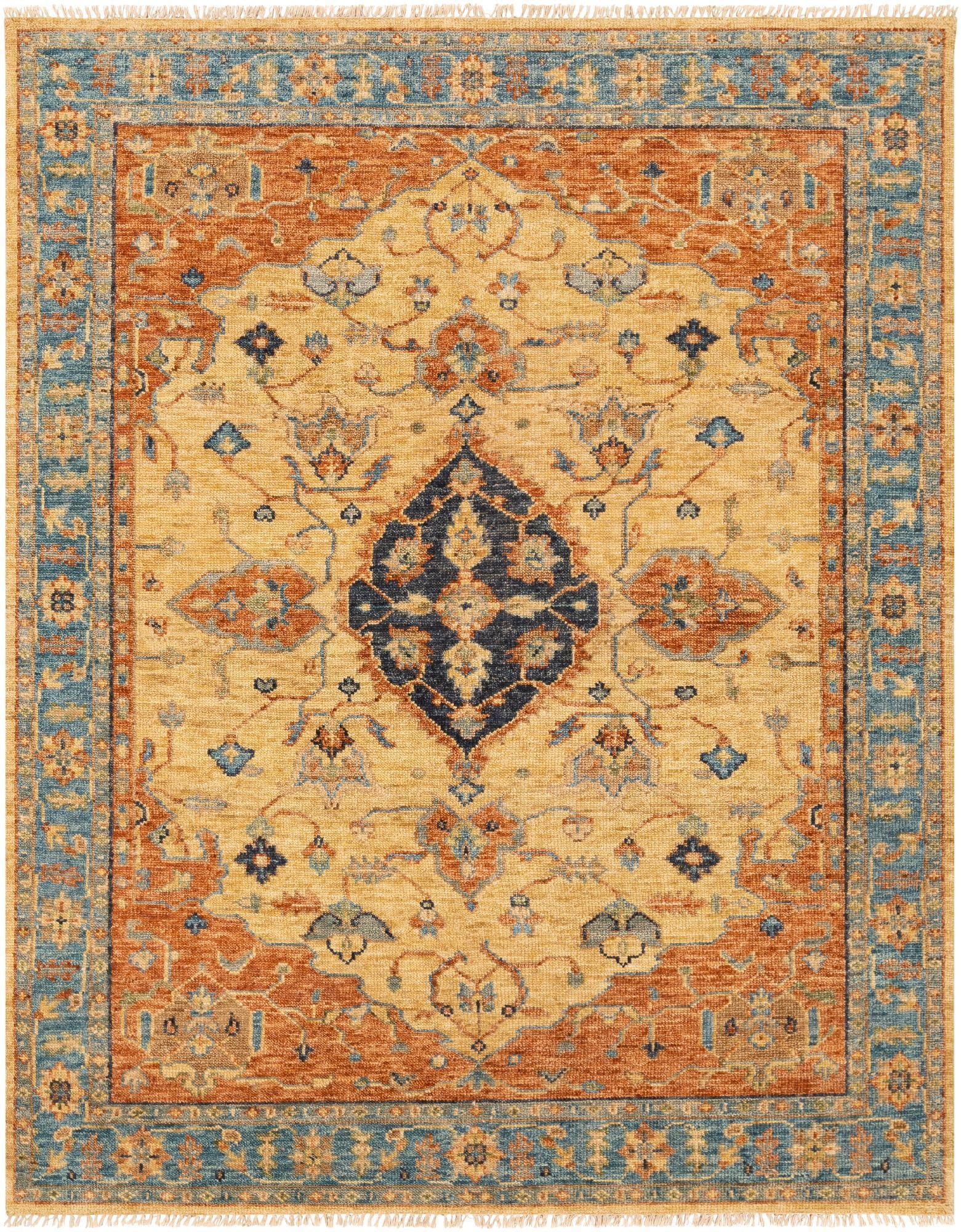 Mark&Day Wool Area Rugs, 9x13 Laverne Traditional Burnt Orange Area Rug