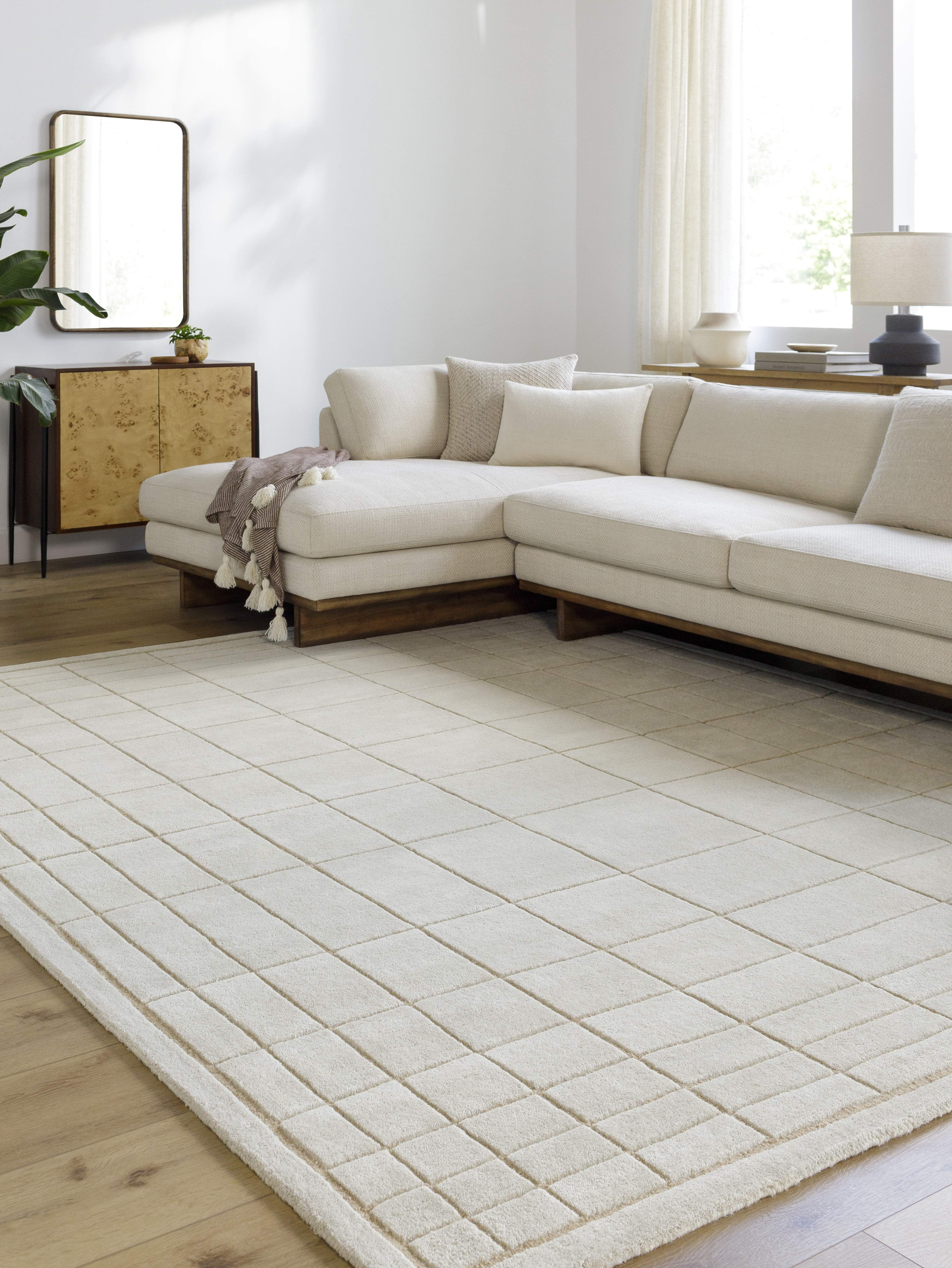Mark&Day Wool Rugs, 2x3 Darlena Modern Oatmeal Area Rug, Oatmeal Tan ...