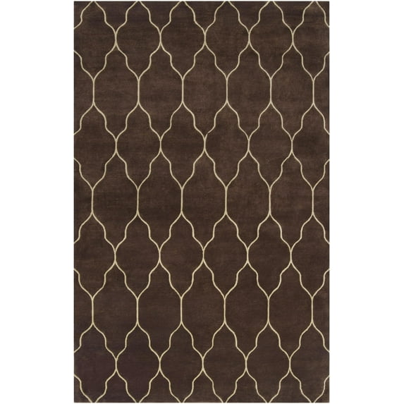 Mark&Day Wool Rugs, 2x3 Flagstaff Modern Chocolate/Ivory Area Rug, Brown Carpet for Living Room, Bedroom or Kitchen (2' x 3')