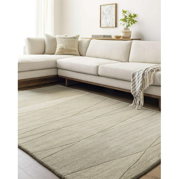 Mark&Day Wool Rugs, 2x3 Mulhouse Modern Light Beige Area Rug, Beige Carpet for Living Room, Bedroom or Kitchen (2' x 3')