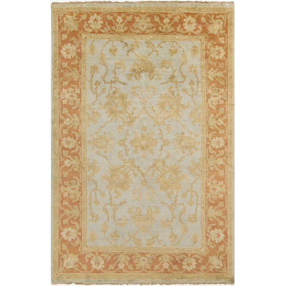 Mark&Day Wool Rugs, 2x3 Snow Lake Traditional Blue/Brown Area Rug, Green Orange Brown Carpet for Living Room, Bedroom or Kitchen (2' x 3')