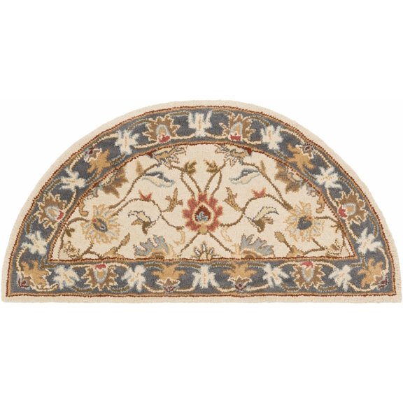 Mark&Day Wool Rugs, 2x4 Paris Traditional Tan Hearth Area Rug, Brown Red Carpet for Fireplace, Entryway, Bedroom or Living Room (2' x 4' Hearth)