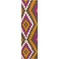 thumbnail image 1 of Mark&Day Wool Rugs, 2x8 Ailey Global Pumpkin/Raspberry Runner Area Rug, Orange Purple Brown Carpet for Hallway, Kitchen, Bedroom or Living Room (2'6" x 8' Runner), 1 of 2